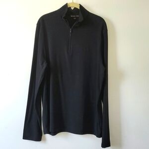 Michael Kors Men's Long Sleeve Grey 1/4 Zip Pullover Sweater.